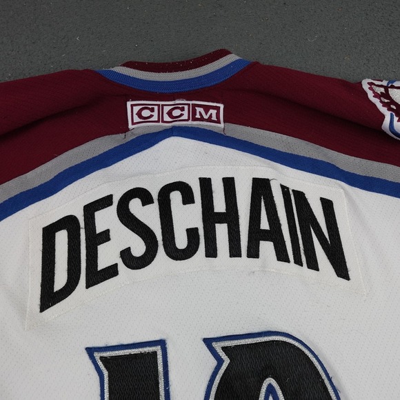Vintage Colorado Avalanche Jersey Mens XL White NHL Hockey Deschain 19 CCM 90s - Picture 7 of 11